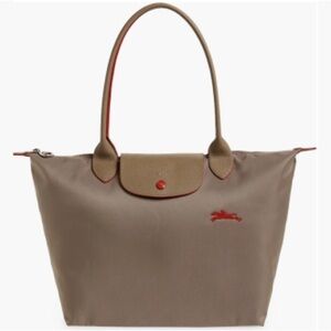 Longchamp Le Pliage Women's Tote Bag Medium, Taupe Red
